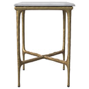  Coaster Furniture Baldwin 930091 Rectangular Marble Top Side Table - White and Gold IMAGE 4