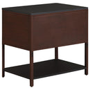 Coaster Furniture Zimmerlee 930221 2-Drawer Side Table with Shelf - Rust Brown IMAGE 5