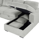 Coaster Furniture Devonshire 501208 Sleeper Sectional Sofa Storage Chaise - Grey IMAGE 16