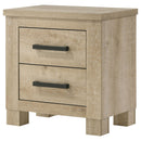  Coaster Furniture Oakglen 225102 2-drawer Nightstand Bedside Table - Weathered Oak IMAGE 4