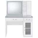  Coaster Furniture Flora 930218 2-drawer Vanity Set with LED Mirror - White High Gloss IMAGE 9
