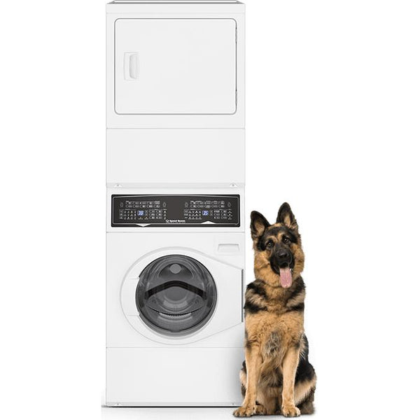  Speed Queen Stacked Washer/Dryer Electric Laundry Center ATEEPASP179TW01 IMAGE 1