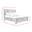  Elements International Kingston KT600KB King Storage Bed IMAGE 10