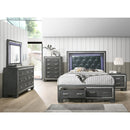  Elements International Titanium TT100QB Queen Tufted Upholstered Storage Bed IMAGE 4