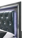  Elements International Titanium TT100QB Queen Tufted Upholstered Storage Bed IMAGE 6