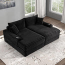  Furniture of America Tavedestrand FM6900BK-PK Double Chaise Sofa IMAGE 3