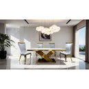  Furniture of America Palazzo FM33002GD-T-7PC-11WH 7 Pc Dining Table Set IMAGE 2