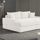  Furniture of America Tavedestrand FM6900WH-PK Double Chaise Sofa IMAGE 1