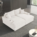  Furniture of America Tavedestrand FM6900WH-PK Double Chaise Sofa IMAGE 3