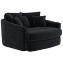  Jackson Furniture Matty 71009 Round Accent Cuddle Chaise - Ebony IMAGE 1