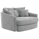  Jackson Furniture Matty 71009 Round Accent Cuddle Chaise - Pewter IMAGE 1