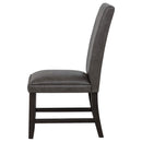  Coaster Furniture Averill 121292GRY Set of 2 Faux Leather Upholstered Dining Side Chair - Dark Grey IMAGE 2