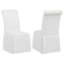  Coaster Furniture Shawna 193912WHT Set of 2 Upholstered Skirted Side Chair - White IMAGE 1