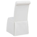  Coaster Furniture Shawna 193912WHT Set of 2 Upholstered Skirted Side Chair - White IMAGE 3
