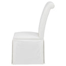 Coaster Furniture Shawna 193912WHT Set of 2 Upholstered Skirted Side Chair - White IMAGE 4