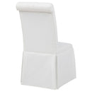  Coaster Furniture Shawna 193912WHT Set of 2 Upholstered Skirted Side Chair - White IMAGE 6