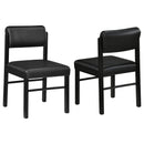  Coaster Furniture Kehoe 193922BLK Set of 2 Upholstered Dining Side Chair - Black IMAGE 1