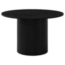  Coaster Furniture Hamlyn 193930BLK 47-inch Round Wood Dining Room Table - Black IMAGE 2