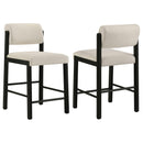  Coaster Furniture Kehoe 193939BLK Set of 2 Upholstered Counter Height Chair - Cream/Black IMAGE 1