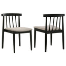  Coaster Furniture Cullen 193942BLK Set of 2 Dining Side Chair Upholstered Seat - Black IMAGE 3