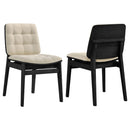  Coaster Furniture Redbridge 193952BLK Set of 2 Velvet Upholstered Side Chair - Cream/Black IMAGE 1