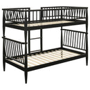  Coaster Furniture Abram 460061BLKT Windsor Twin Over Twin Wood Bunk Bed with Ladder - Black IMAGE 5