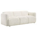  Coaster Furniture Dorset 509811 Fabric Upholstered Round Track Arm Sofa - White IMAGE 1