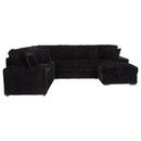  Coaster Furniture Devonshire 511049 Sleeper Sectional Sofa Storage Chaise - Black IMAGE 2