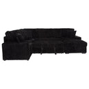  Coaster Furniture Devonshire 511049 Sleeper Sectional Sofa Storage Chaise - Black IMAGE 4