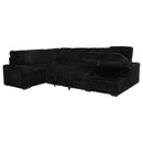  Coaster Furniture Devonshire 511049 Sleeper Sectional Sofa Storage Chaise - Black IMAGE 5