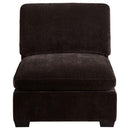  Coaster Furniture Lakeview 551464 Upholstered Armless Chair - Dark Chocolate IMAGE 7