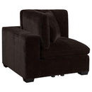  Coaster Furniture Lakeview 551465 Upholstered Corner Chair - Dark Chocolate IMAGE 1
