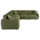  Coaster Furniture Elysia 551895-SET 6-piece Chenille Upholstered Modular Sectional Sofa - Green IMAGE 6