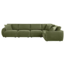  Coaster Furniture Elysia 551895-SETA 5-piece Chenille Upholstered Modular Sectional Sofa - Green IMAGE 1