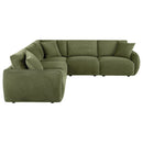  Coaster Furniture Elysia 551895-SETA 5-piece Chenille Upholstered Modular Sectional Sofa - Green IMAGE 8