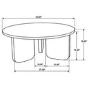  Coaster Furniture Jenna 706168 35-inch Round Marble Top Coffee Table - Brown IMAGE 4