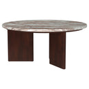  Coaster Furniture Jenna 706168-S3 3-piece Round Marble Top Coffee Table Set - Brown IMAGE 5