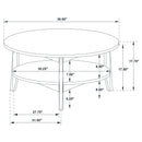  Coaster Furniture Bradley 706458 Round SmartTop Coffee Table - Smokey Grey/Brown IMAGE 9