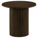  Coaster Furniture Hamlyn 706518-S3 3-piece Round Fluted Coffee and End Table Set - Walnut IMAGE 9