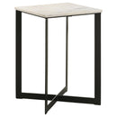  Coaster Furniture Tobin 707698-S2 2-piece Marble Top Coffee and End Table Set - White IMAGE 6