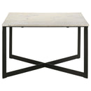  Coaster Furniture Tobin 707698-S3 3-piece Marble Top Coffee and End Table Set - White IMAGE 5