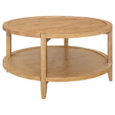  Coaster Furniture Camillo 709698-S3 3-piece Round Coffee and End Table Set - Maple IMAGE 8
