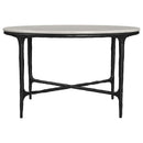  Coaster Furniture Hermas 710738 Round Genuine Marble Top Metal Coffee Table - White IMAGE 2