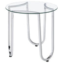  Coaster Furniture Beller 710908-S2 2-piece Round Tempered Glass Top Coffee Table Set - Chrome IMAGE 4