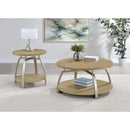  Coaster Furniture Dacre 720318 Round Engineered Wood Top Coffee Table - Greige IMAGE 11