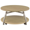  Coaster Furniture Dacre 720318 Round Engineered Wood Top Coffee Table - Greige IMAGE 8