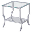  Coaster Furniture Saide 720338-S3 3-piece Glass Top Coffee and End Table Set - Chrome IMAGE 3