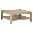  Coaster Furniture Solano 723488 Square Wood Coffee Table - Weathered Mango IMAGE 2