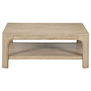  Coaster Furniture Solano 723488 Square Wood Coffee Table - Weathered Mango IMAGE 3