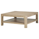  Coaster Furniture Solano 723488 Square Wood Coffee Table - Weathered Mango IMAGE 4